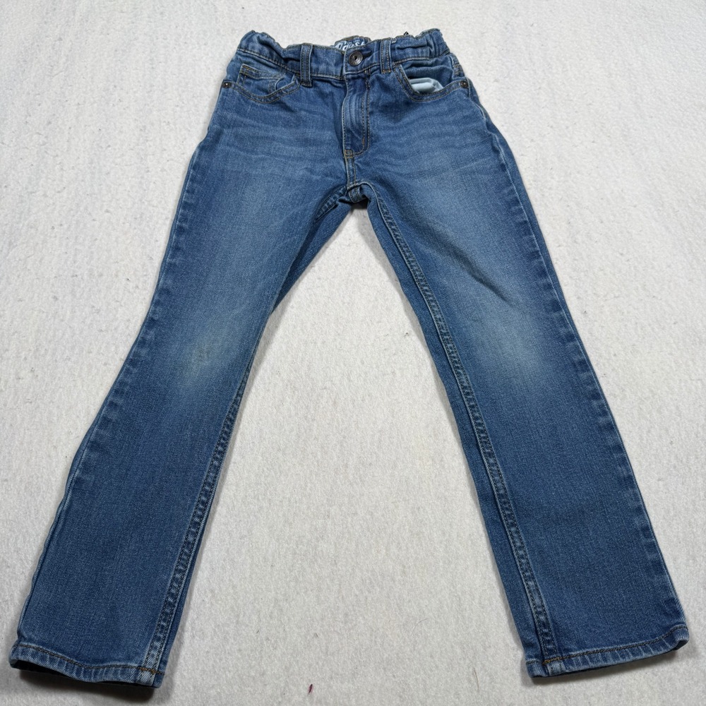 OshKosh Bgosh Kids Skinny Blue Jeans Medium Wash Adjustable Waist Size 7R
